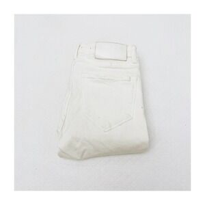 All Saints Biker Fit White Denim Jeans Ridged Accent Details SZ27